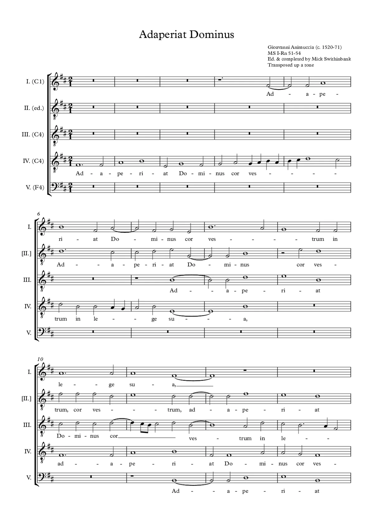 Adaperiat Dominus cor vestrum - Page 1