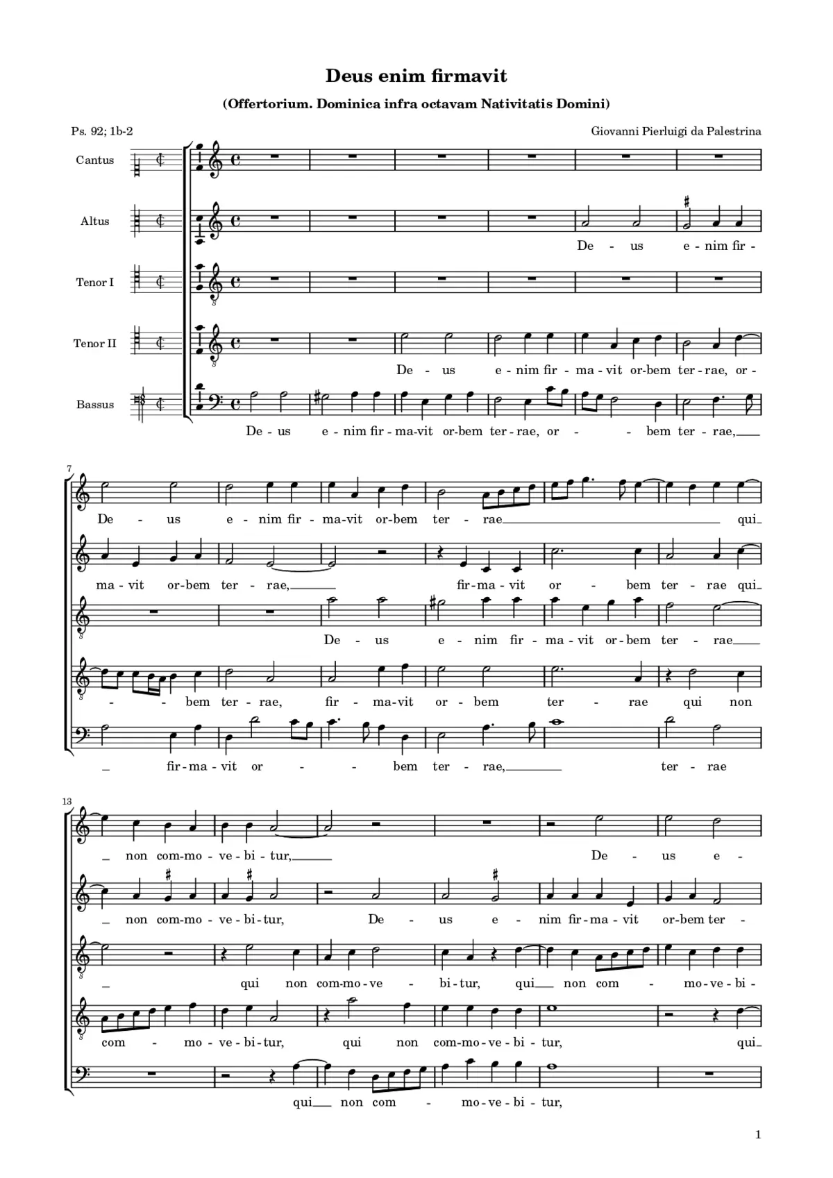Deus enim firmavit - Page 1
