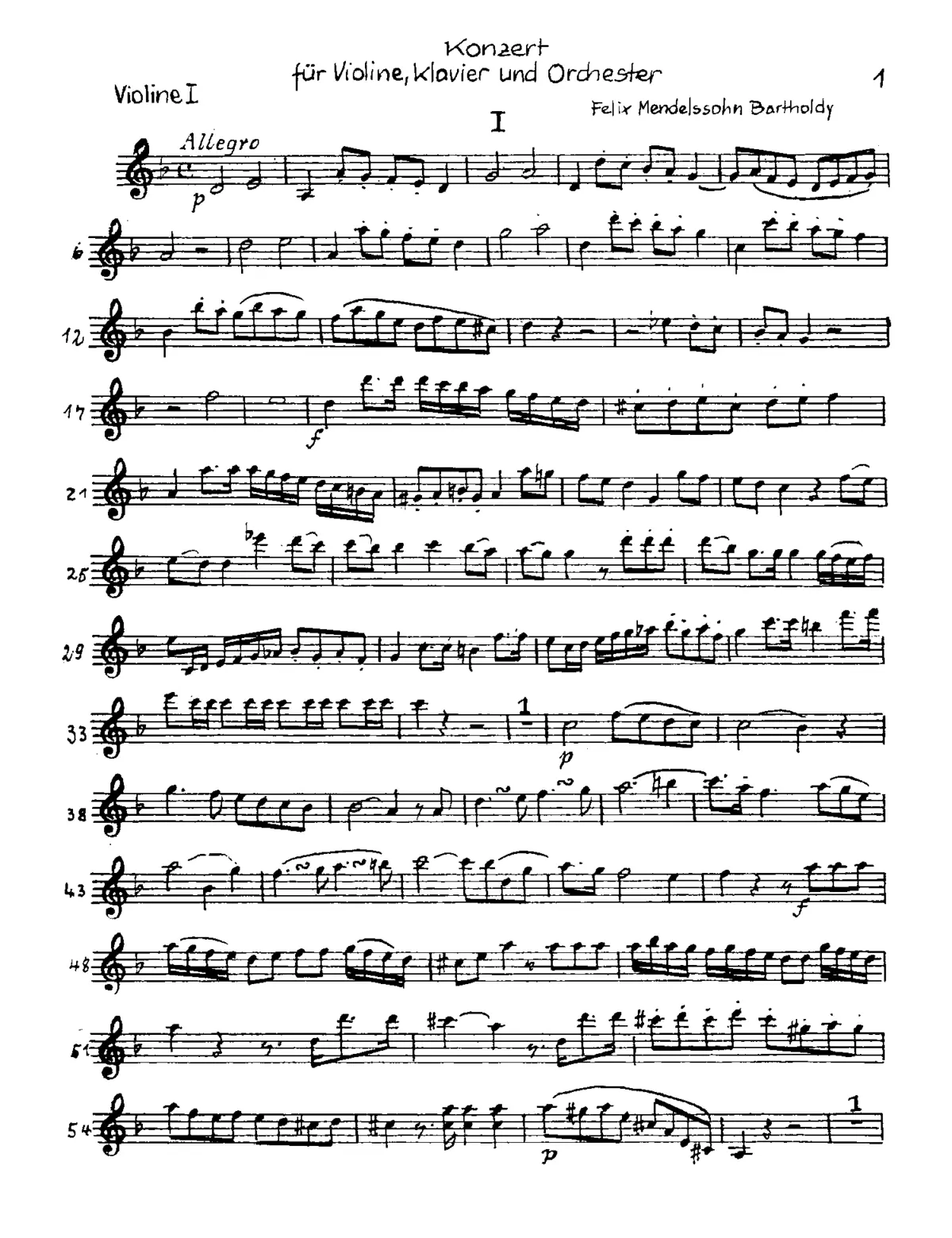 Concerto for Violin, Piano, and Strings in D minor - Page 1
