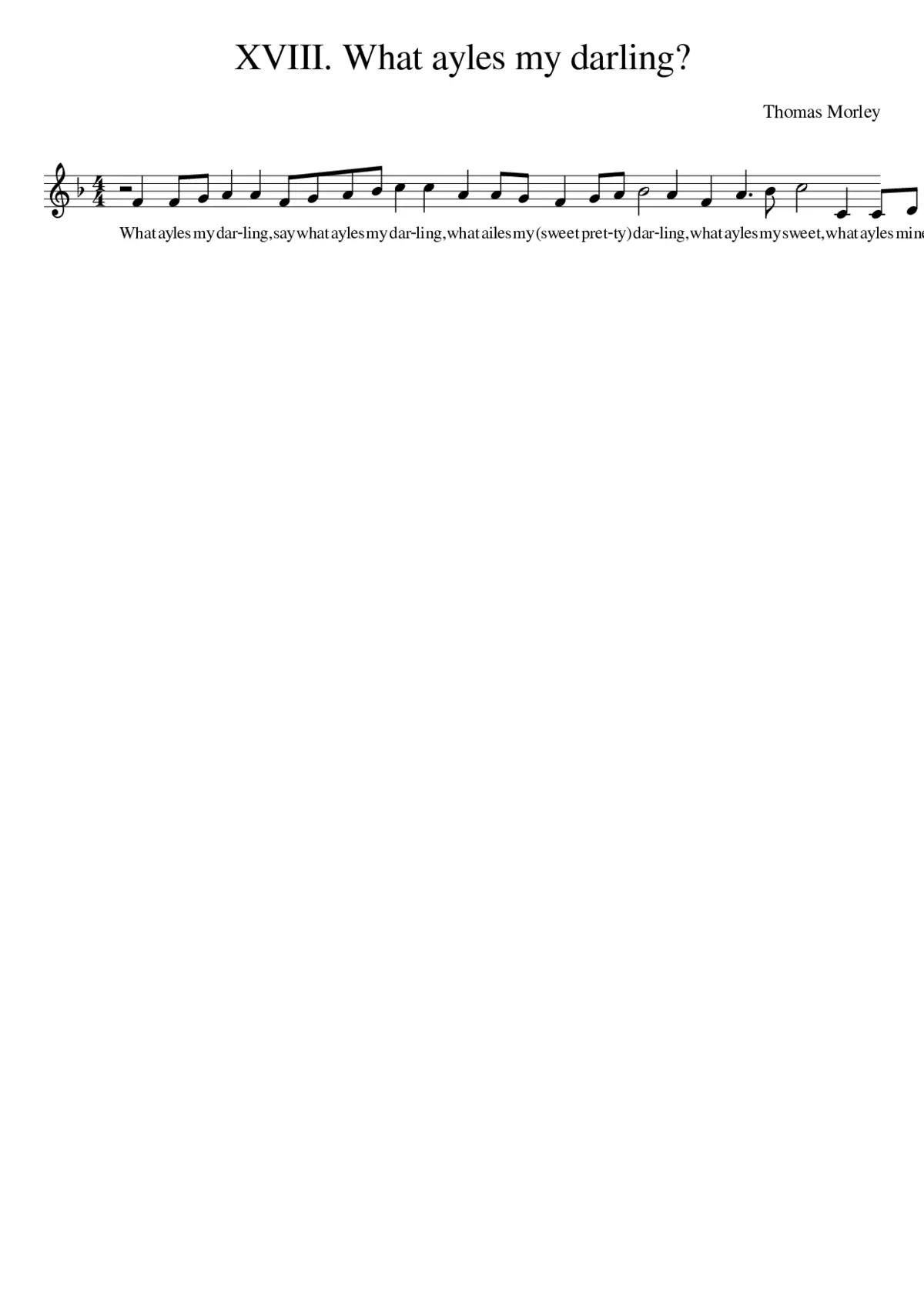 XVIII. What ayles my darling? - Page 1