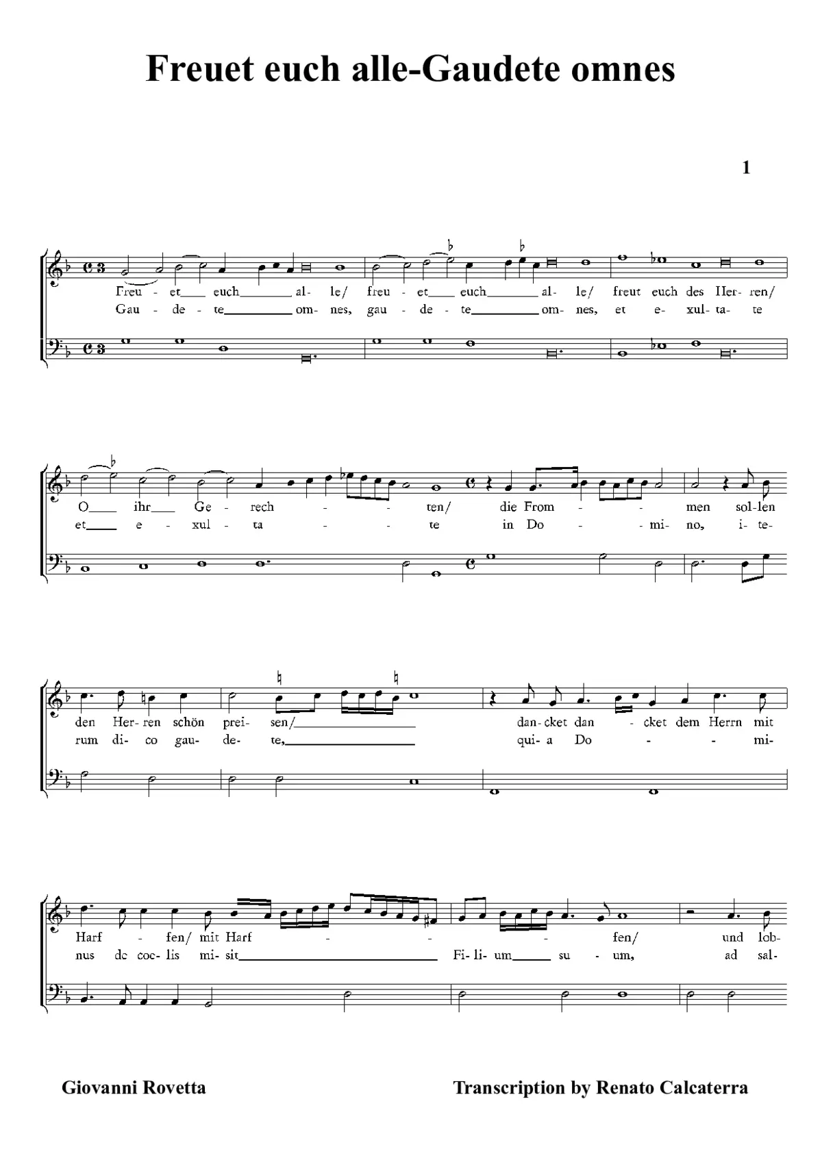 Freuet euch alle-Gaudete omnes - Page 1