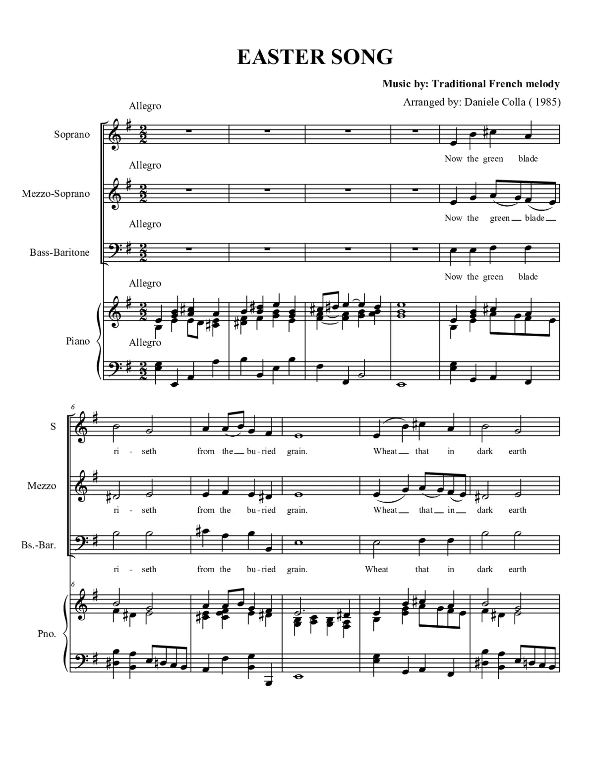 Easter Song - Page 1