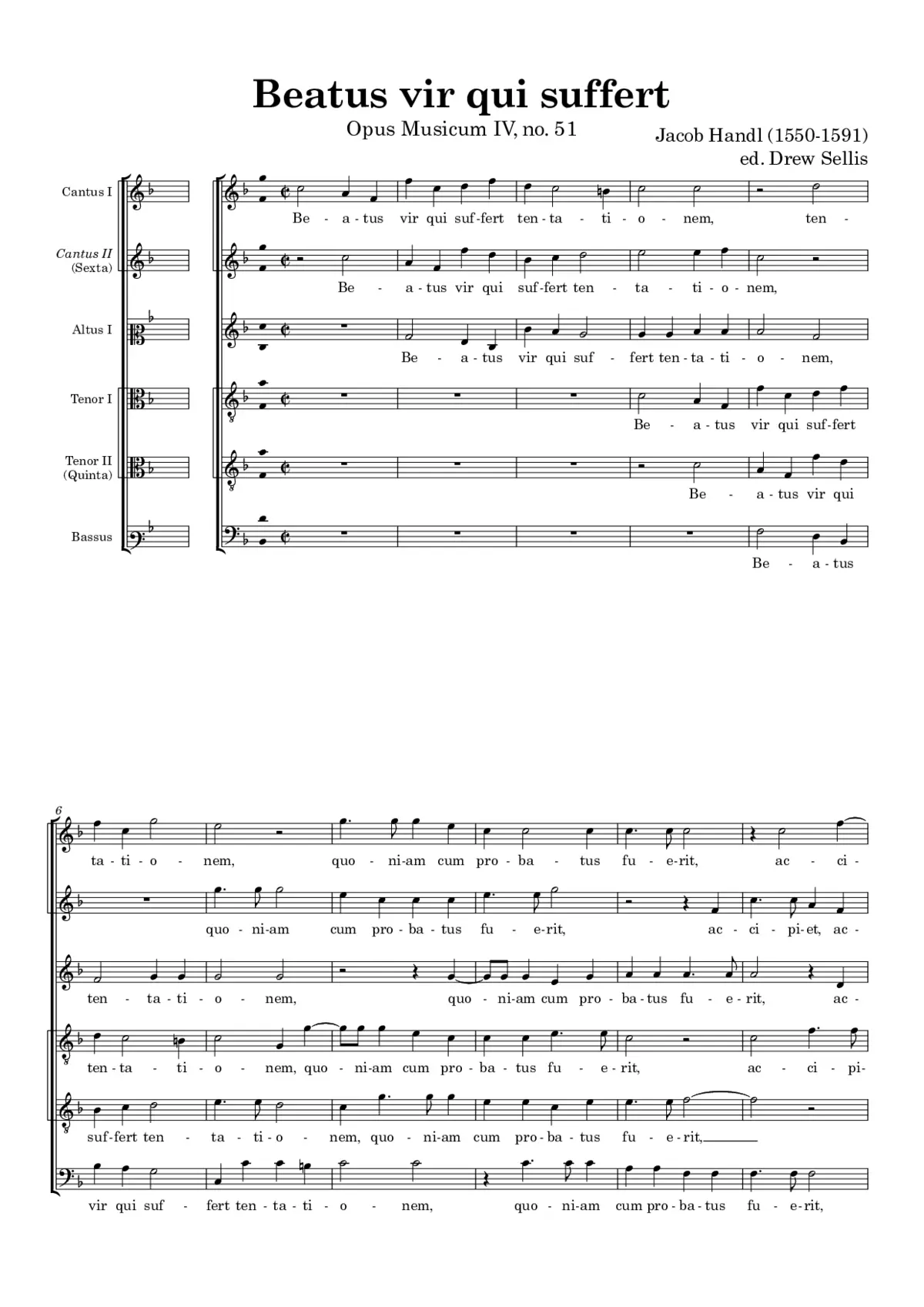 Beatus vir qui suffert - Page 1