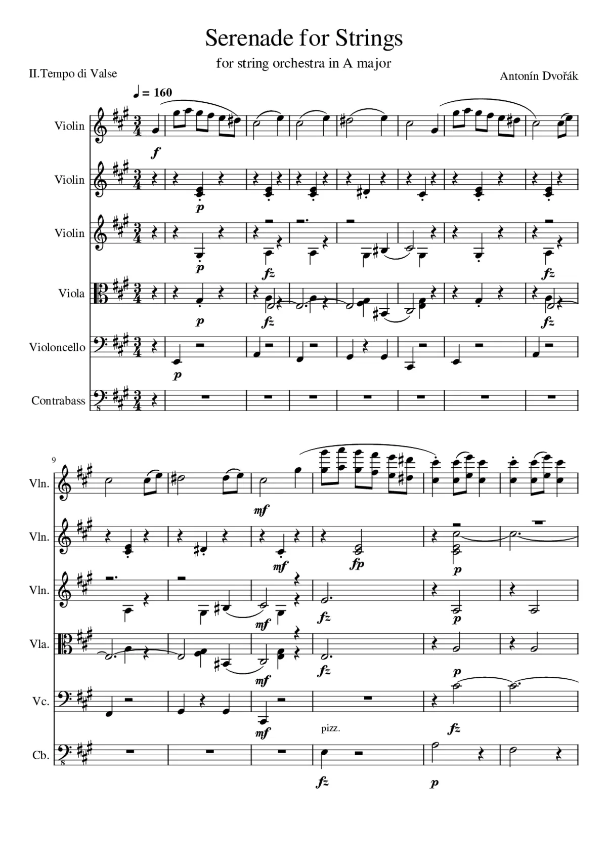 Serenade for Strings Op.22 - Page 1