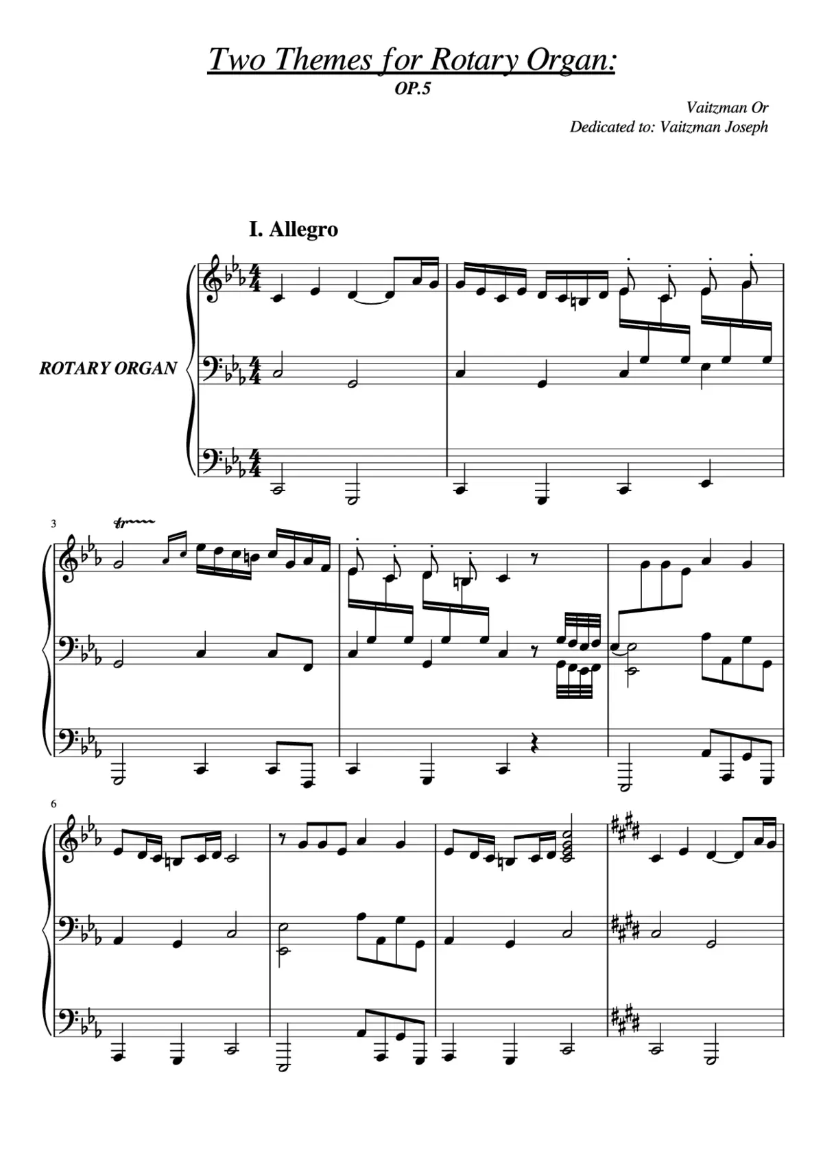 Two Themes For Rotary Organ - Page 1
