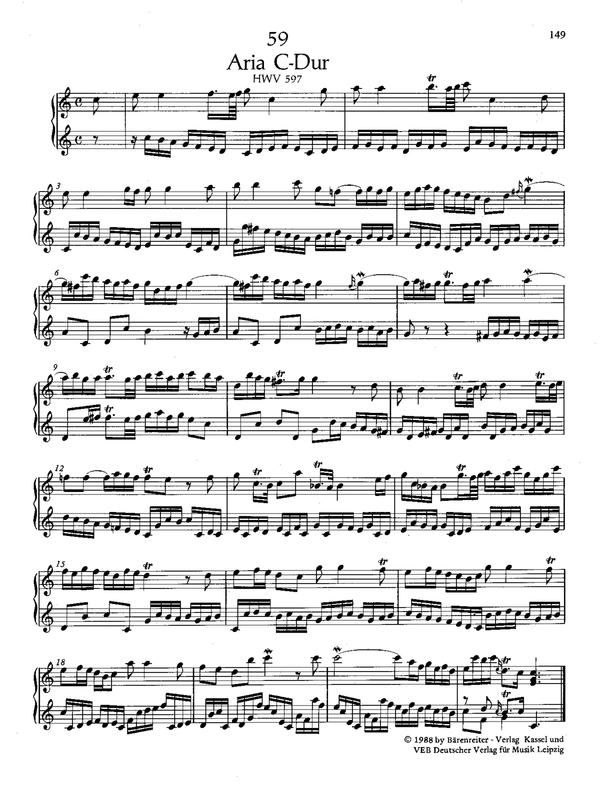 Air in C major, HWV 597 - Page 1