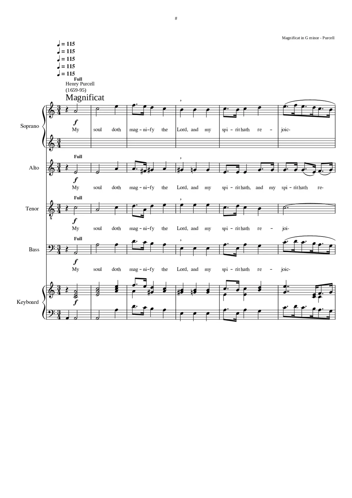 Magnificat and Nunc dimittis in g minor - Page 1