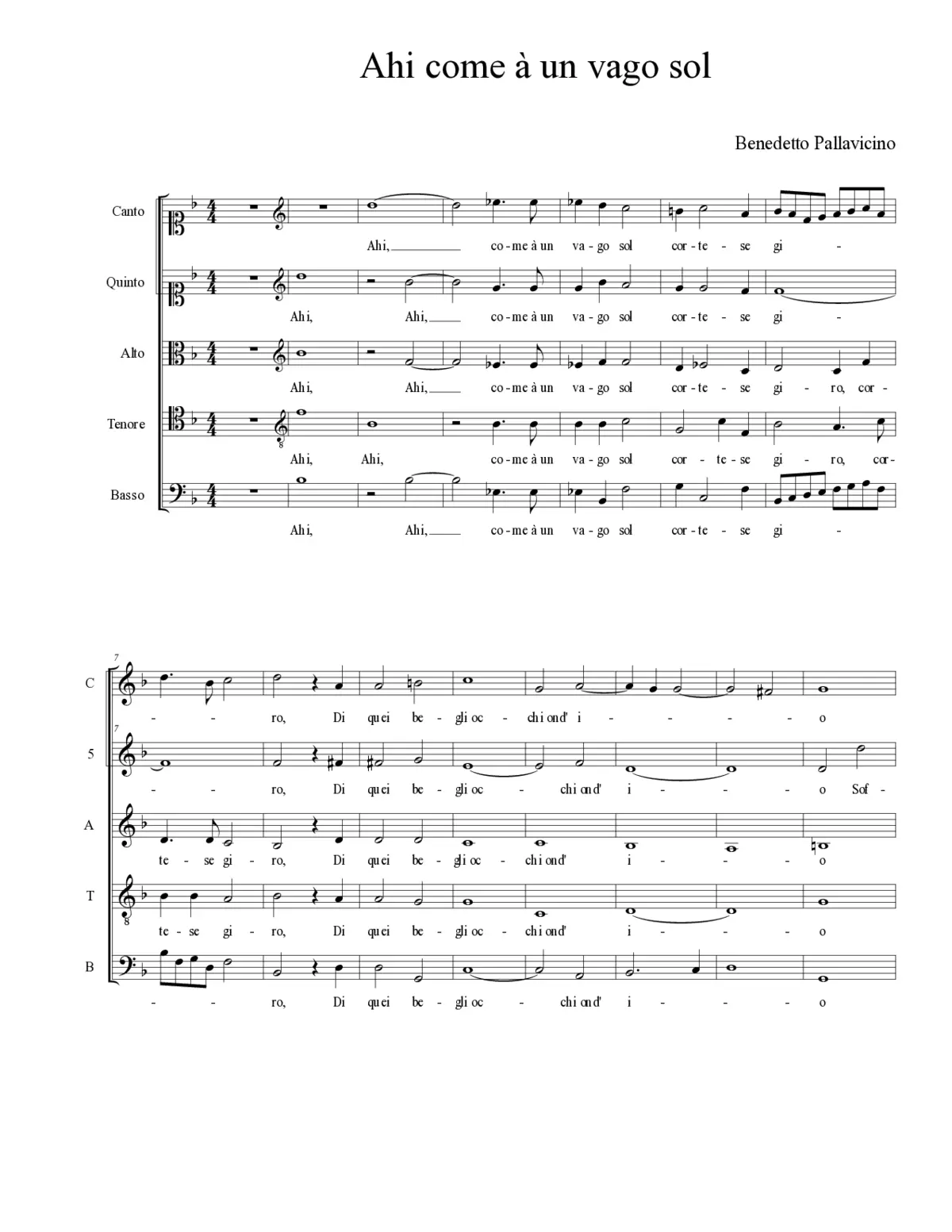 Ahi come à un vago sol - Page 1