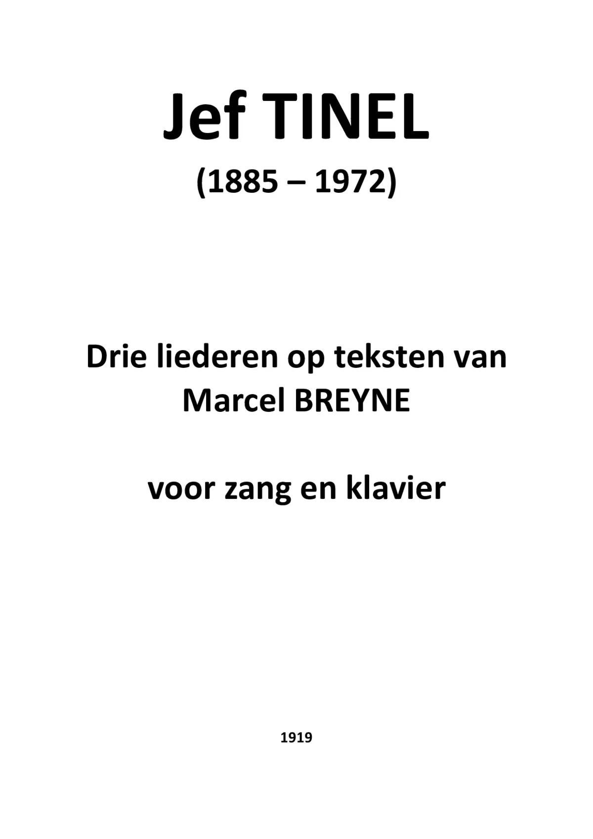 Drie liederen op teksten van Marcel Breyne - Page 1