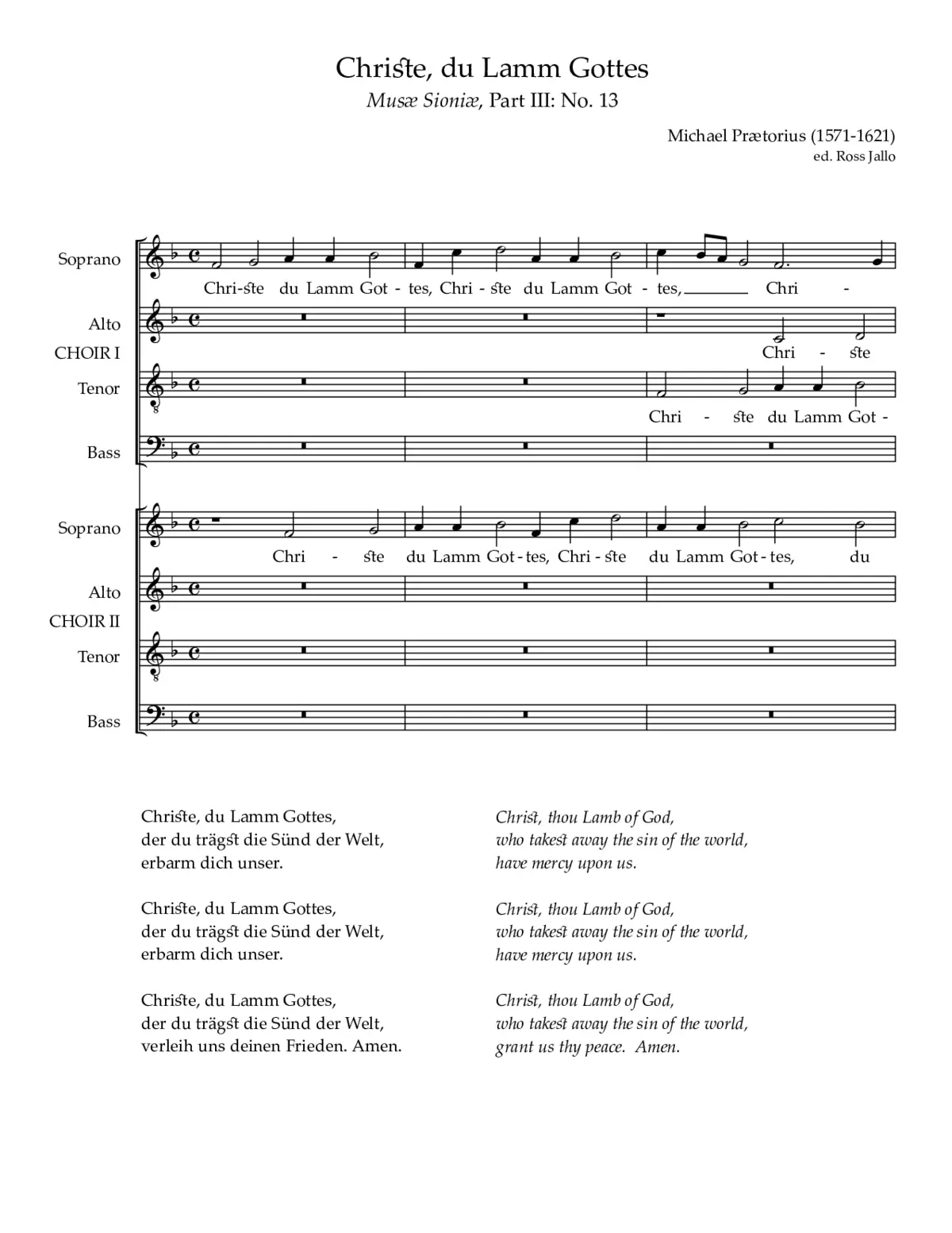 Christe, du Lamm Gottes a 8 - Page 1