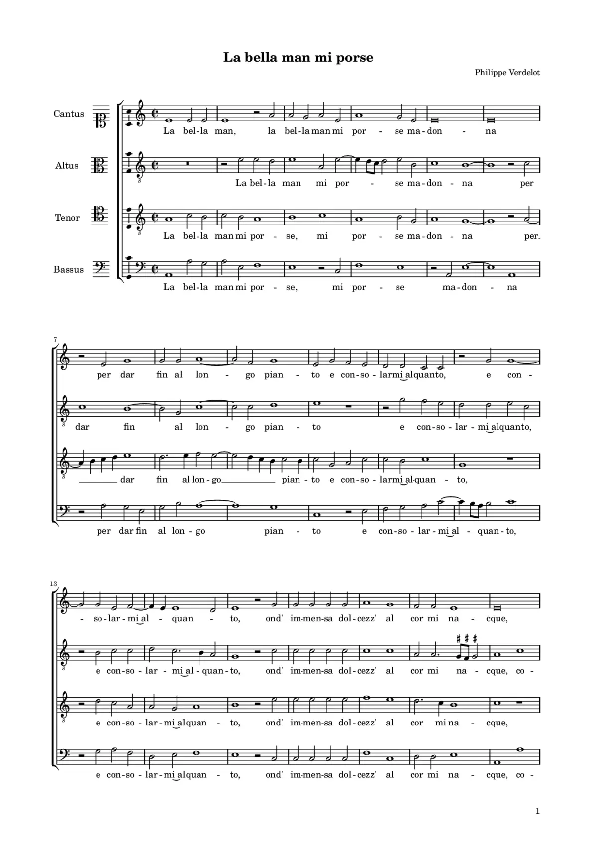 La bella man mi porse - Page 1