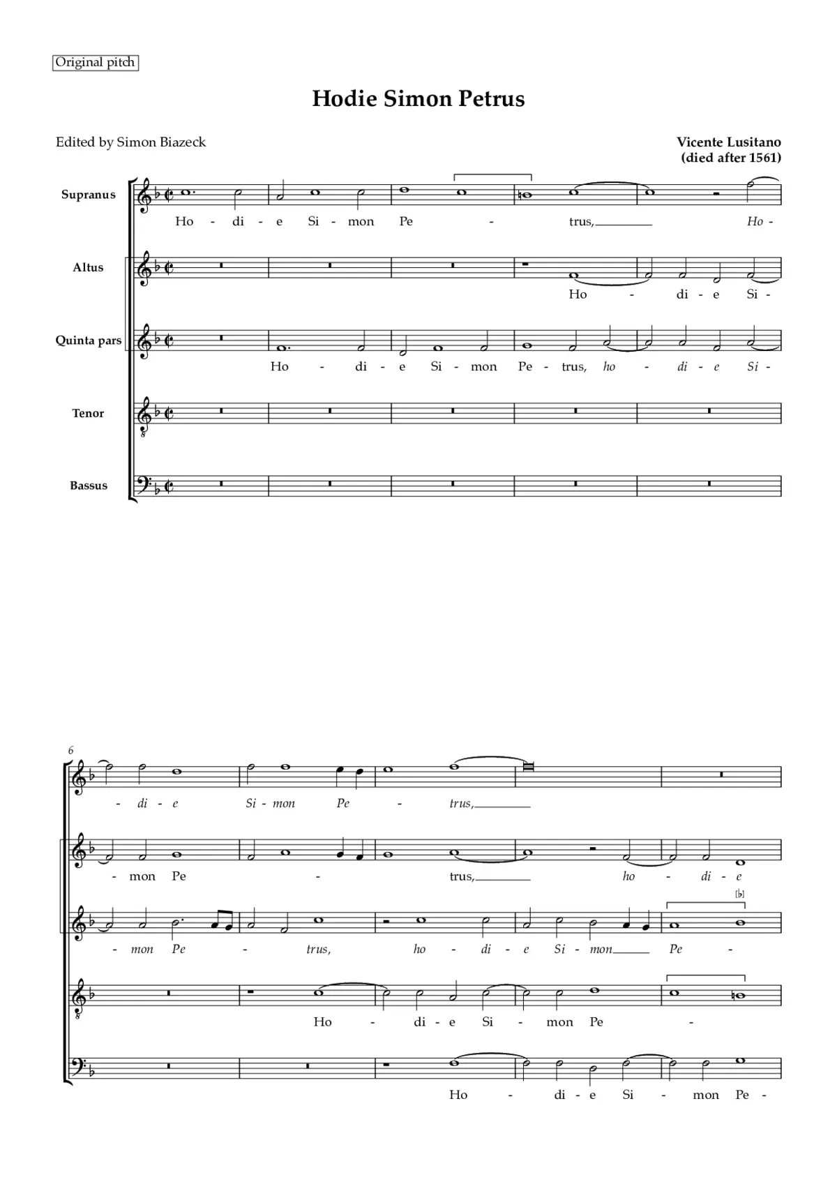 Hodie Simon Petrus - Page 1