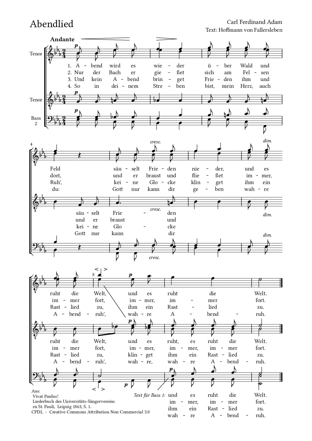 Abendlied - Page 1