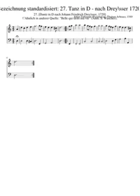 Bezeichnung standardisiert: 27. Tanz in D - nach Drey\sser 1720;