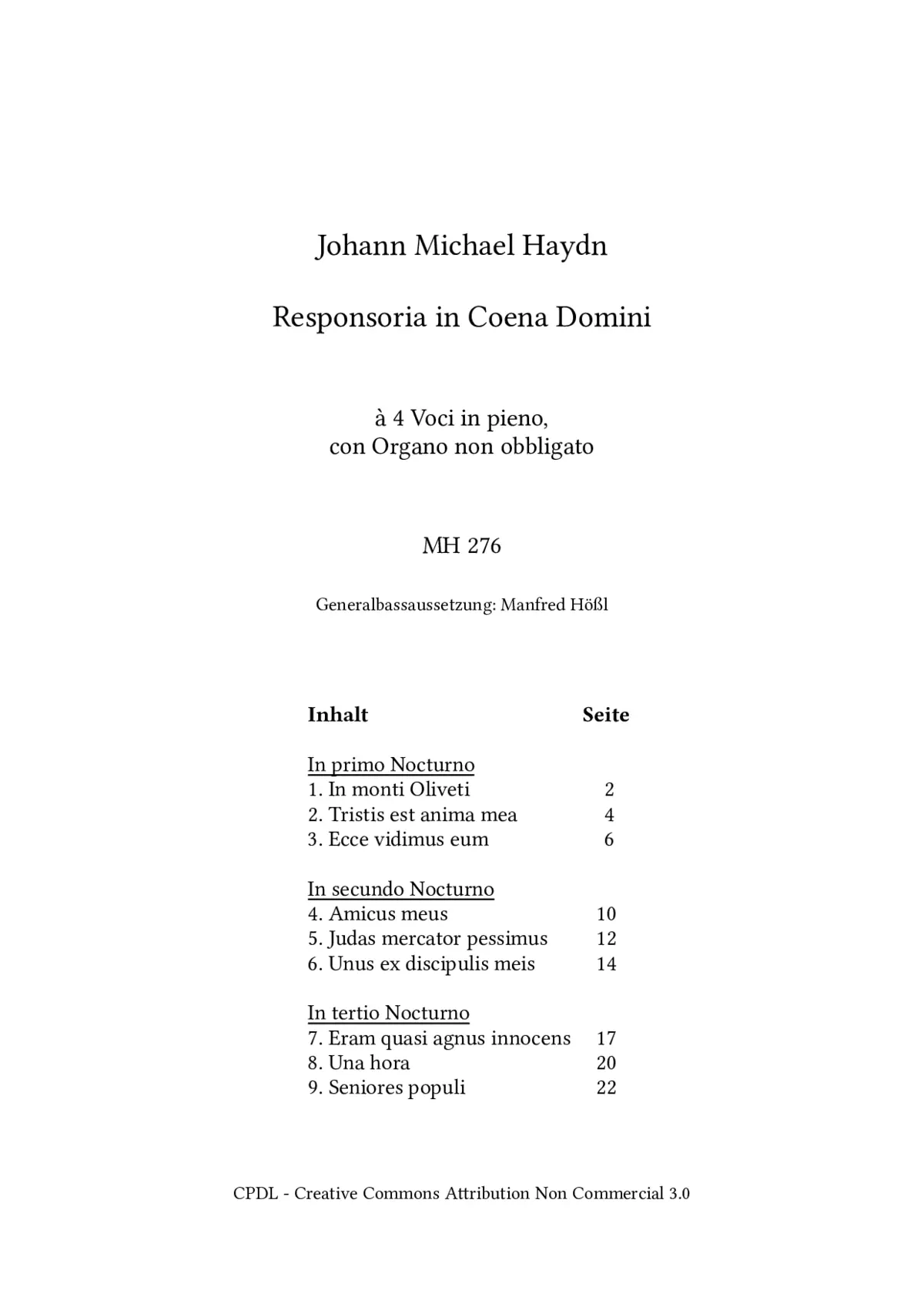 9 Responsoria in Coena Domini - Page 1