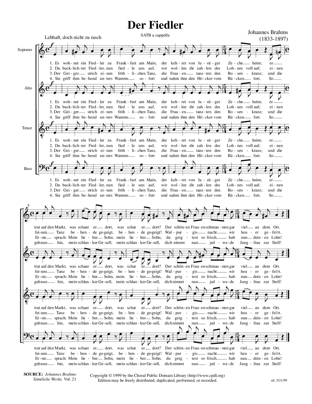 Der Fiedler, WoO 35,4 - Page 1