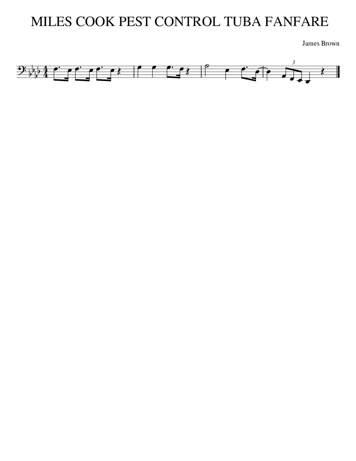 MILES COOK PEST CONTROL TUBA FANFARE - Page 1