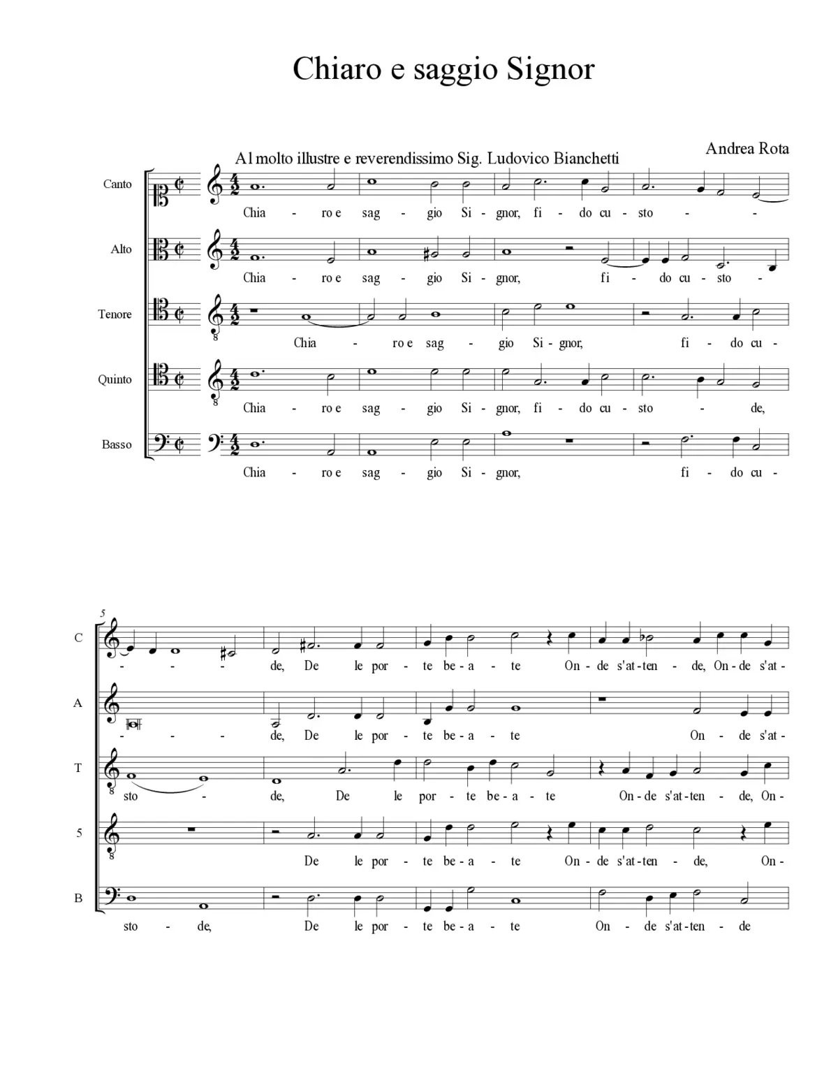 Chiaro e saggio Signor - Page 1