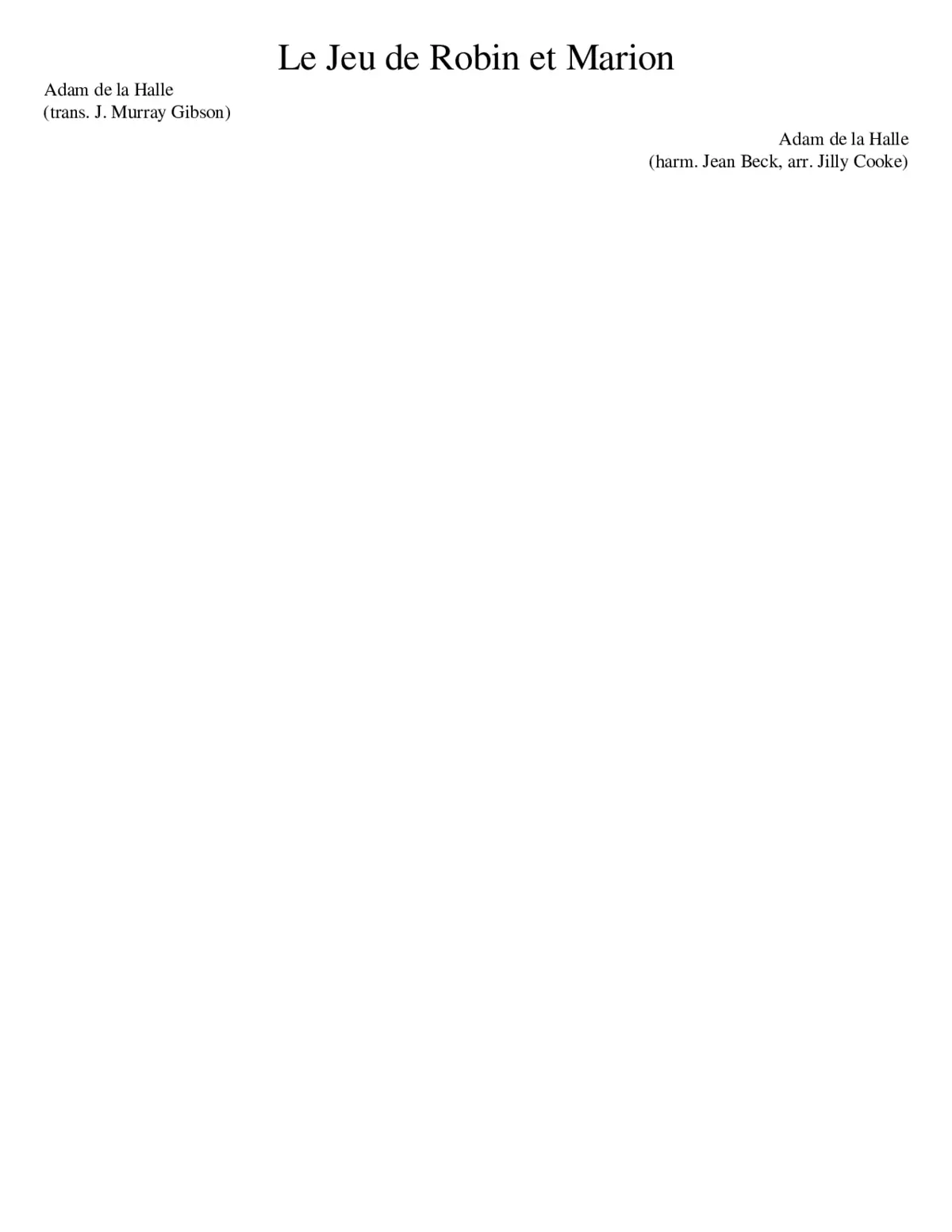 Le Jeu de Robin et Marion - Page 1
