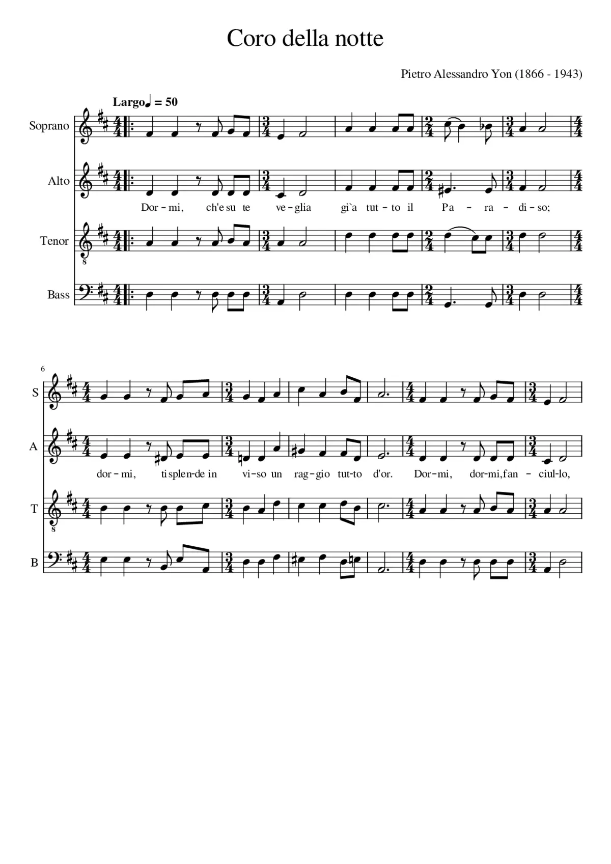Coro della notte - Page 1