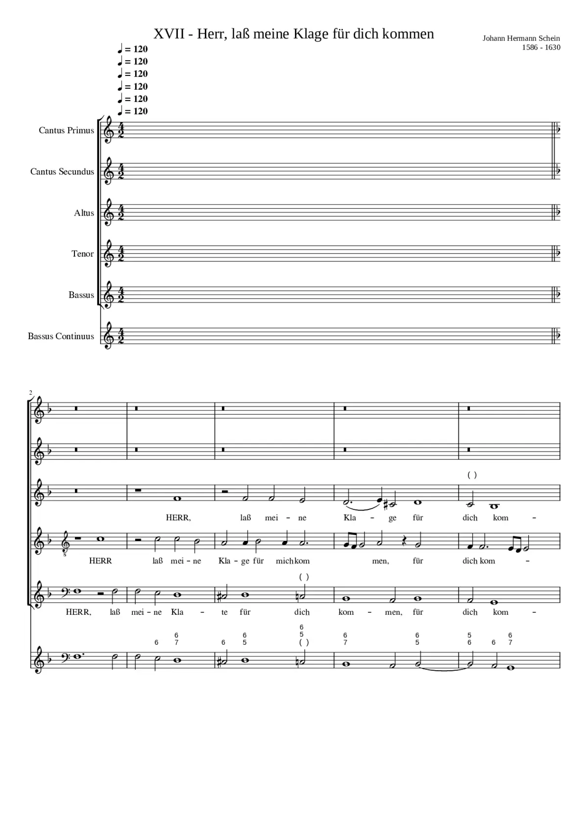 Herr laß meine Klage - Page 1