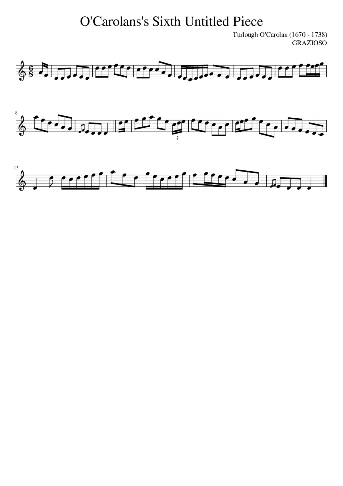 O'Carolans's Sixth Untitled Piece - Page 1