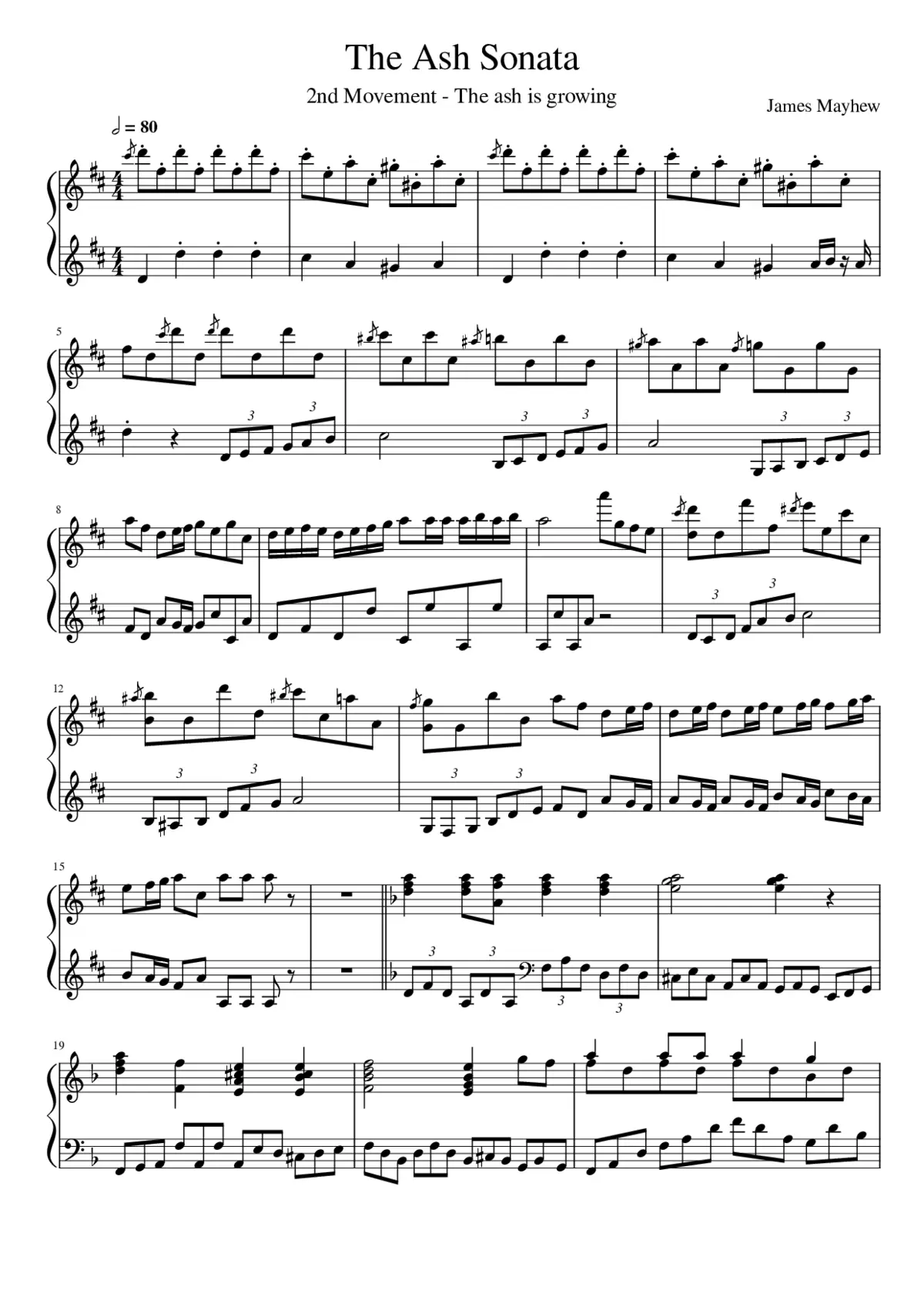 The Ash Sonata 2nd Movement - Page 1
