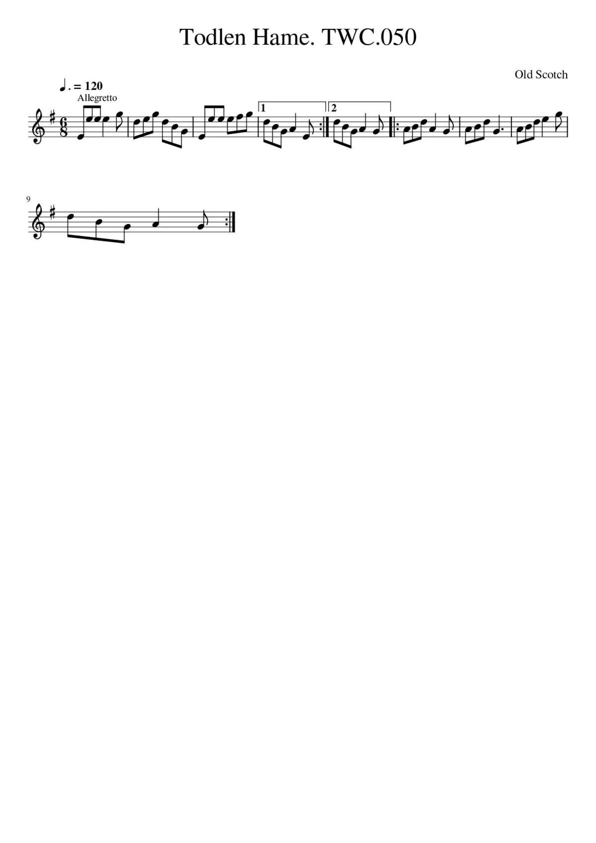 Todlen Hame. TWC.050 - Page 1