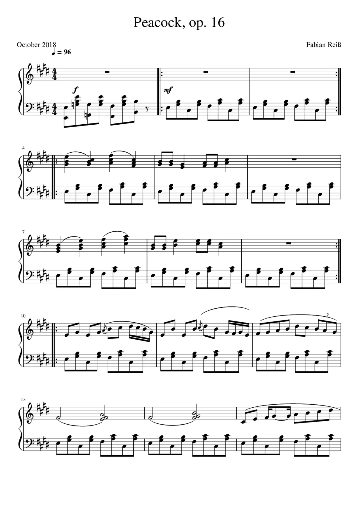 Peacock op. 16 - Page 1
