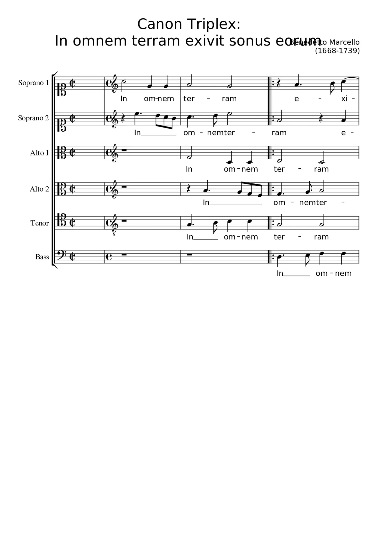 Canon triplex: In omnem terram exivit sonus eorum - Page 1