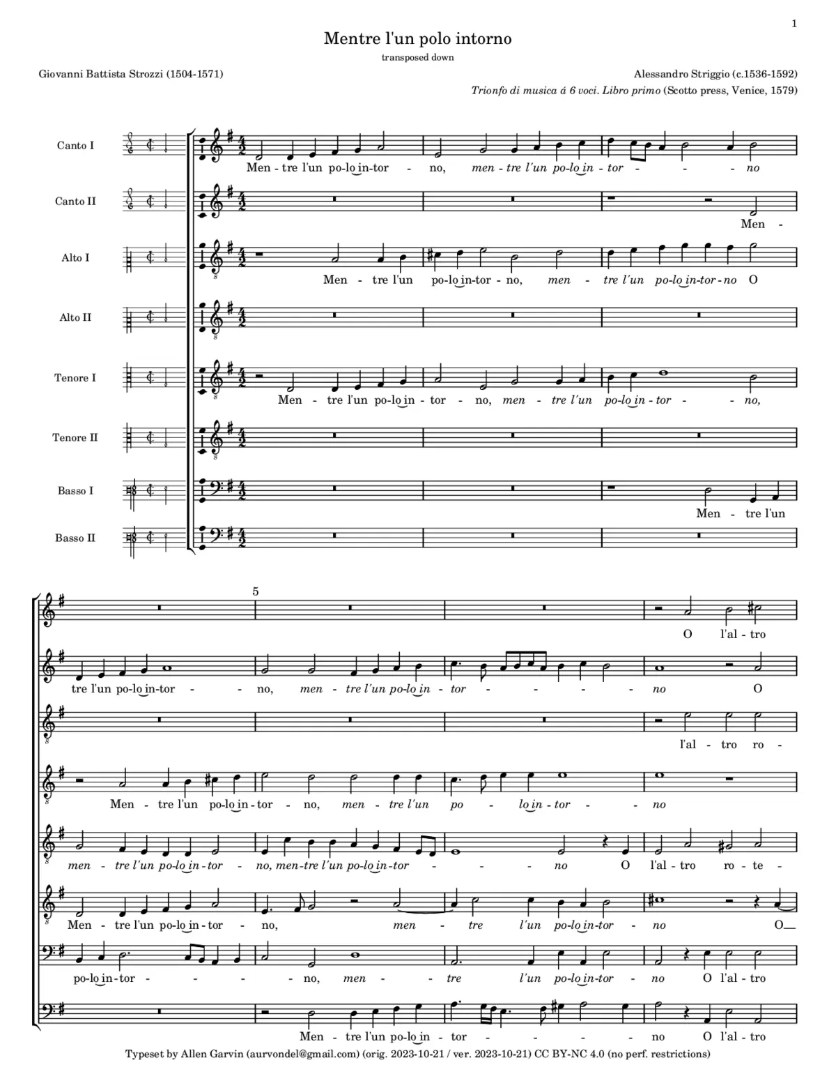 Mentre l'un polo intorno - Page 1