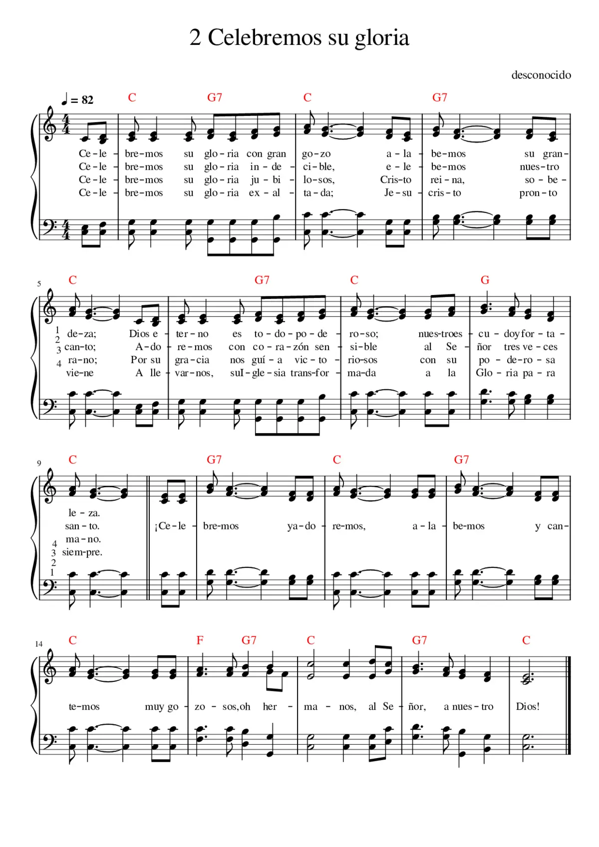 Celebremos su gloria - Page 1