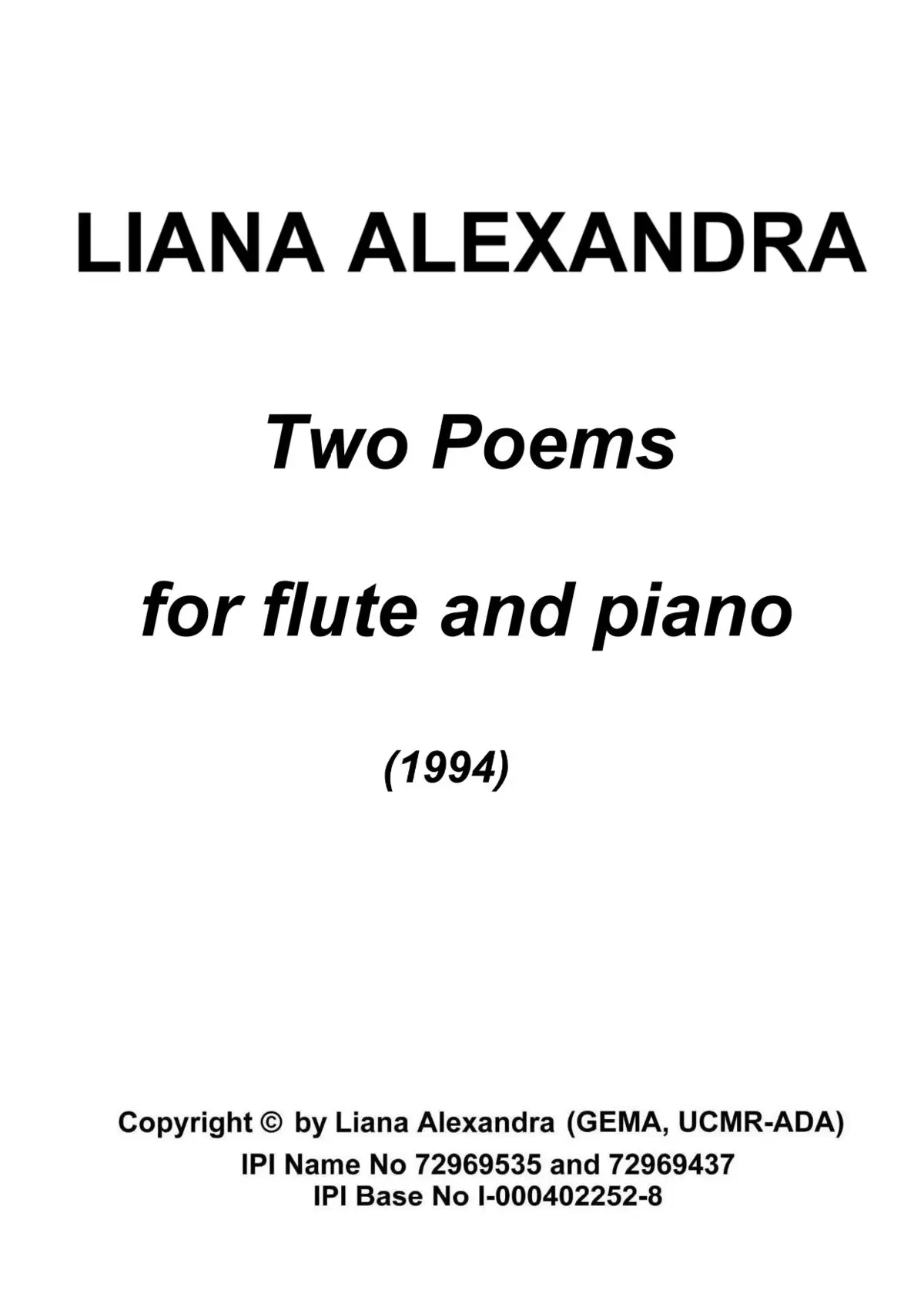 2 Poems for Soprano and Piano - Page 1