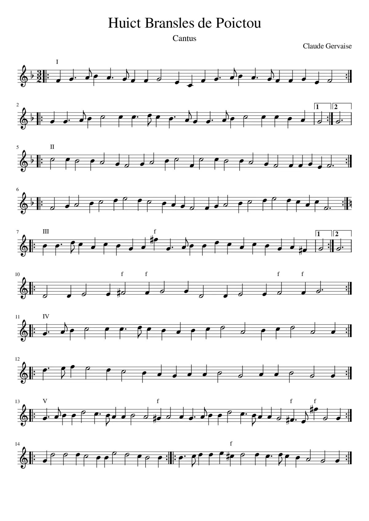 Huict Bransles de Poictou - Page 1