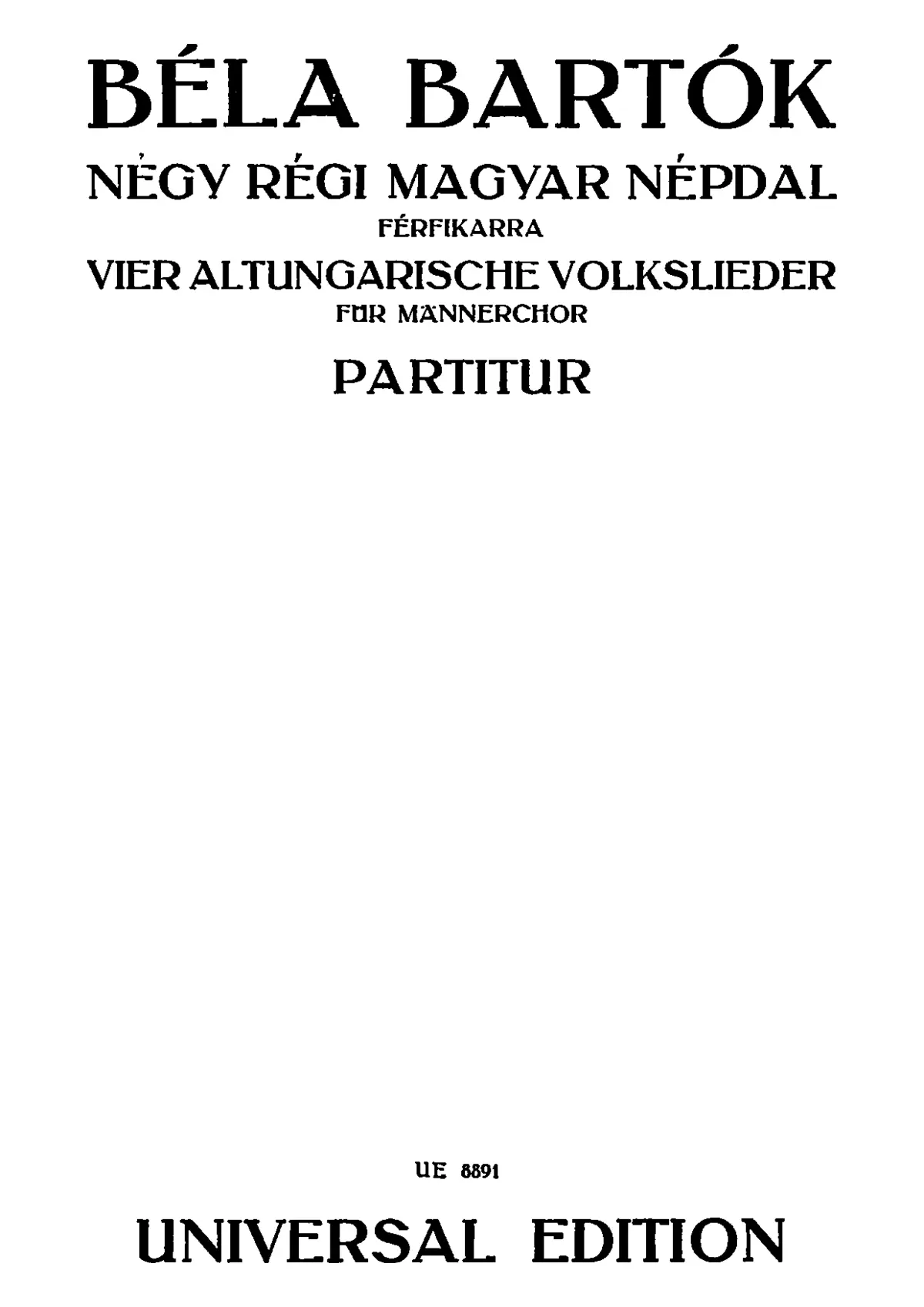 4 Old Hungarian Folksongs - Page 1
