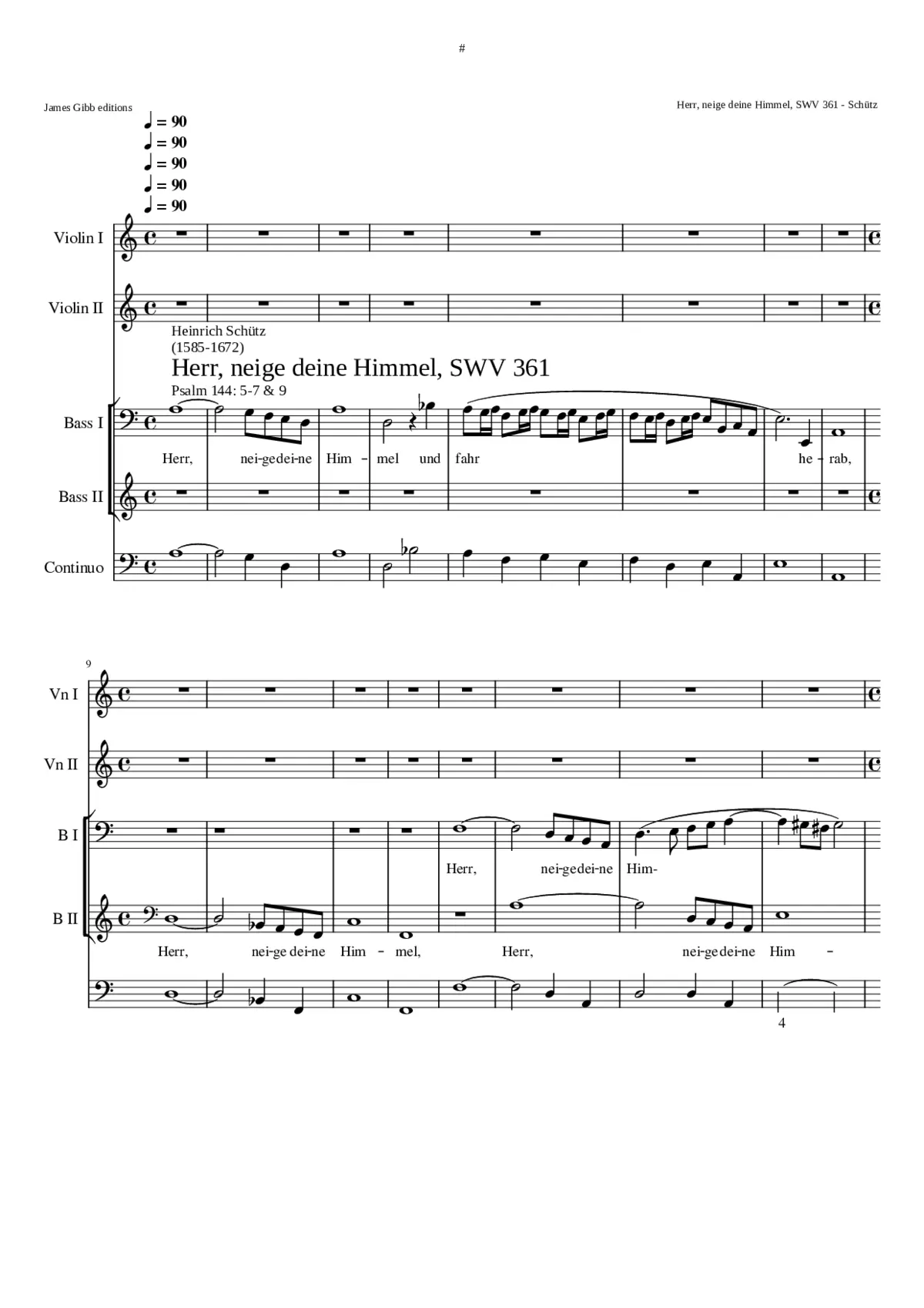 Herr neige deine Himmel und fahr herab SWV 361 - Page 1