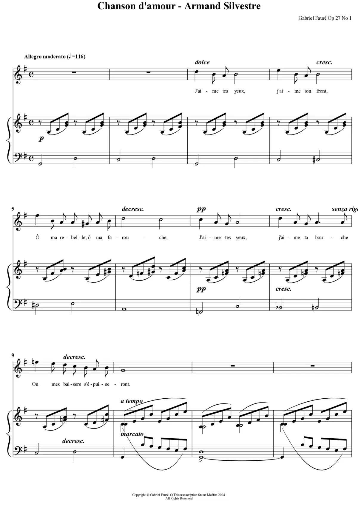 Chanson d'amour - Page 1