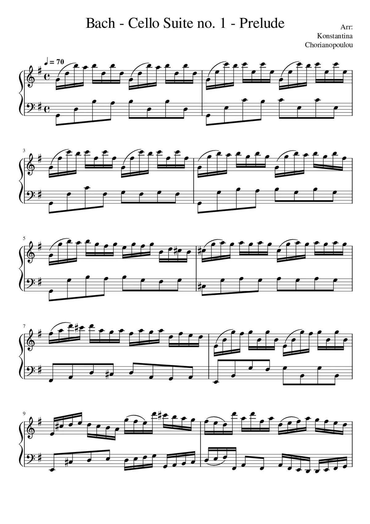 Cello Suite No.1 in G major BWV 1007 - Page 1