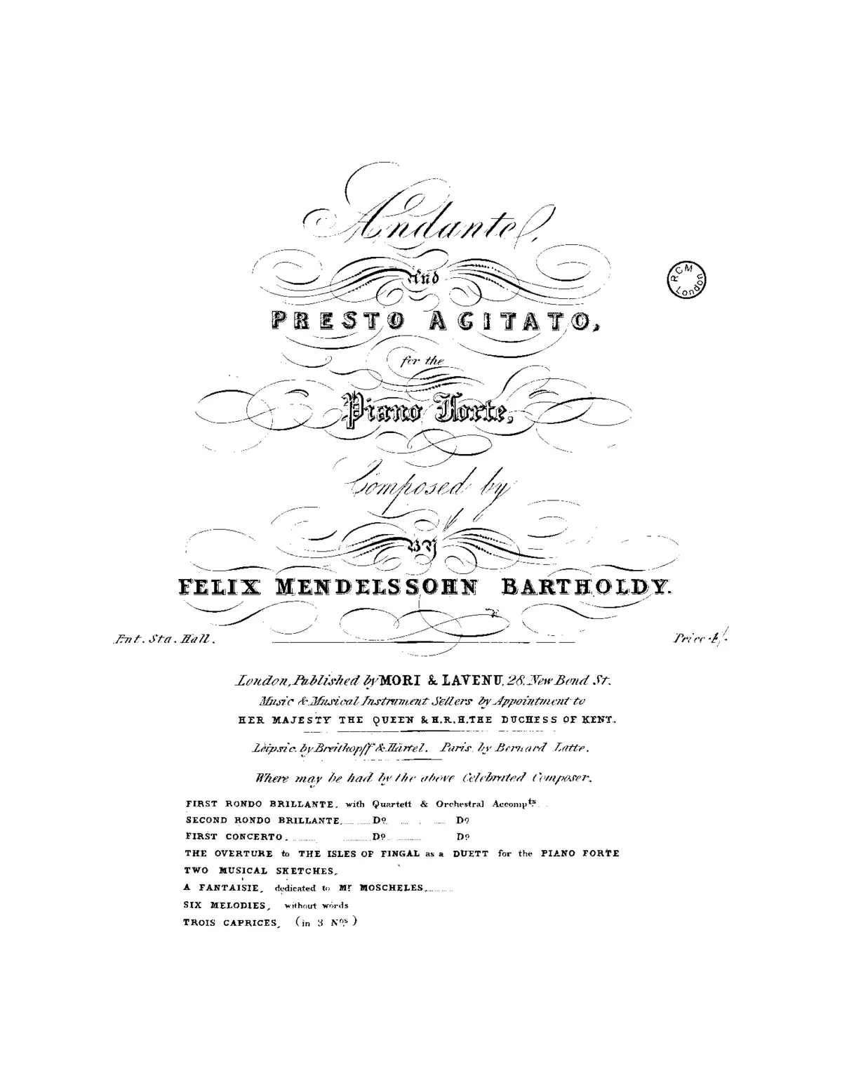 Andante cantabile e Presto agitato - Page 1