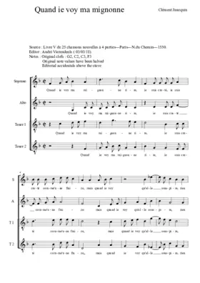 Quand ie voy ma mignonne