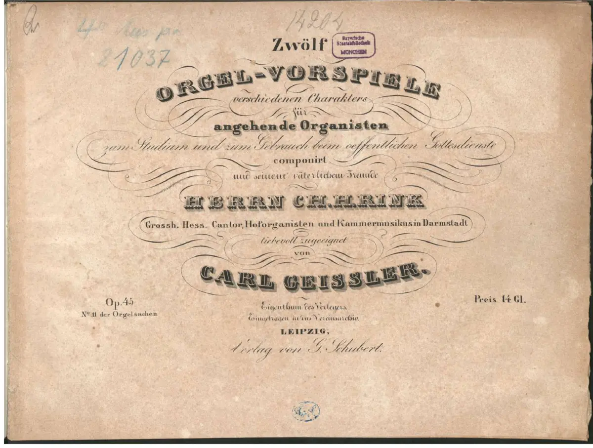 12 Orgel-Vorspiele verschiedenen Charakters, Op.45 - Page 1