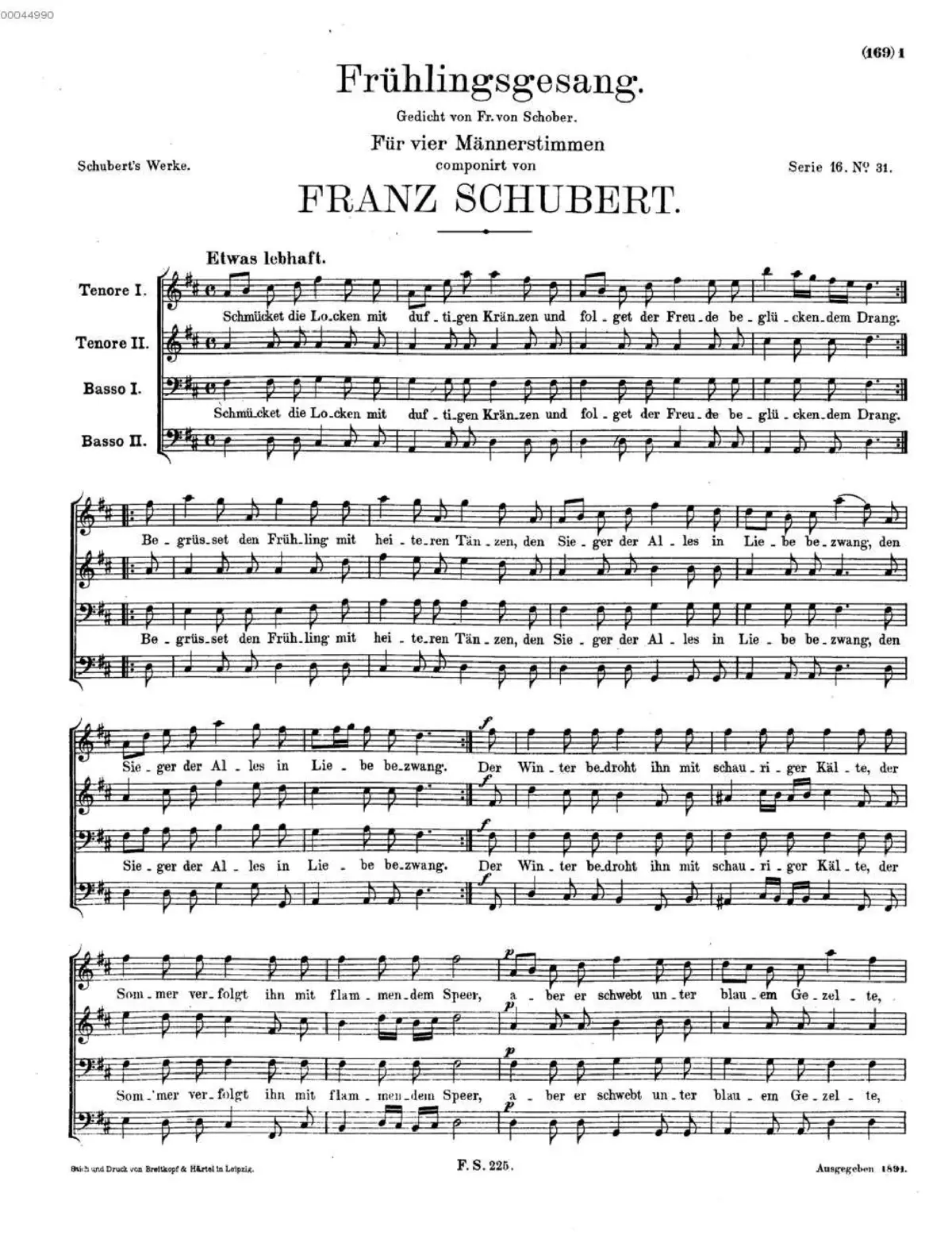 Frühlingsgesang, D.709 - Page 1