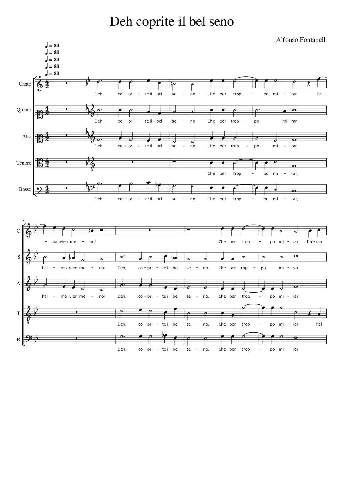 Deh coprite il bel seno - Page 1