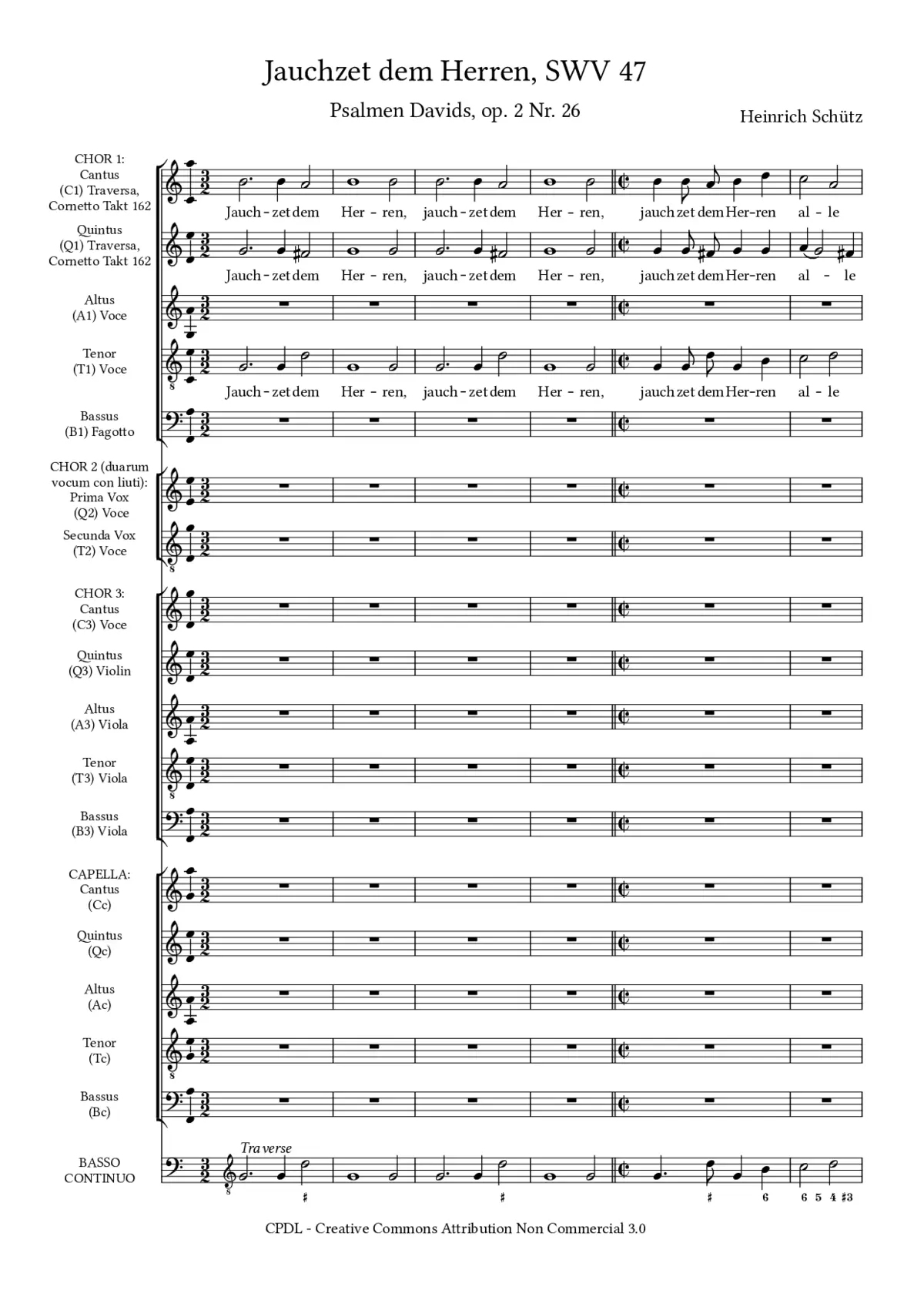 Jauchzet dem Herren, alle Welt (Concert), SWV 47 - Page 1