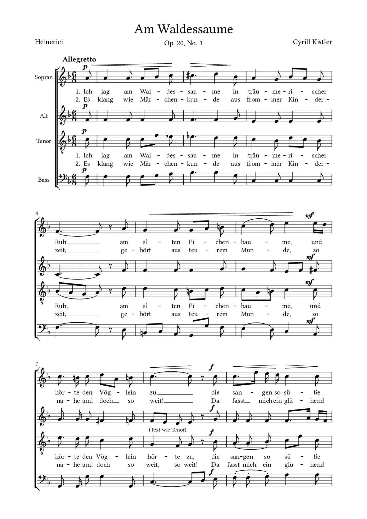 Am Waldessaume - Page 1