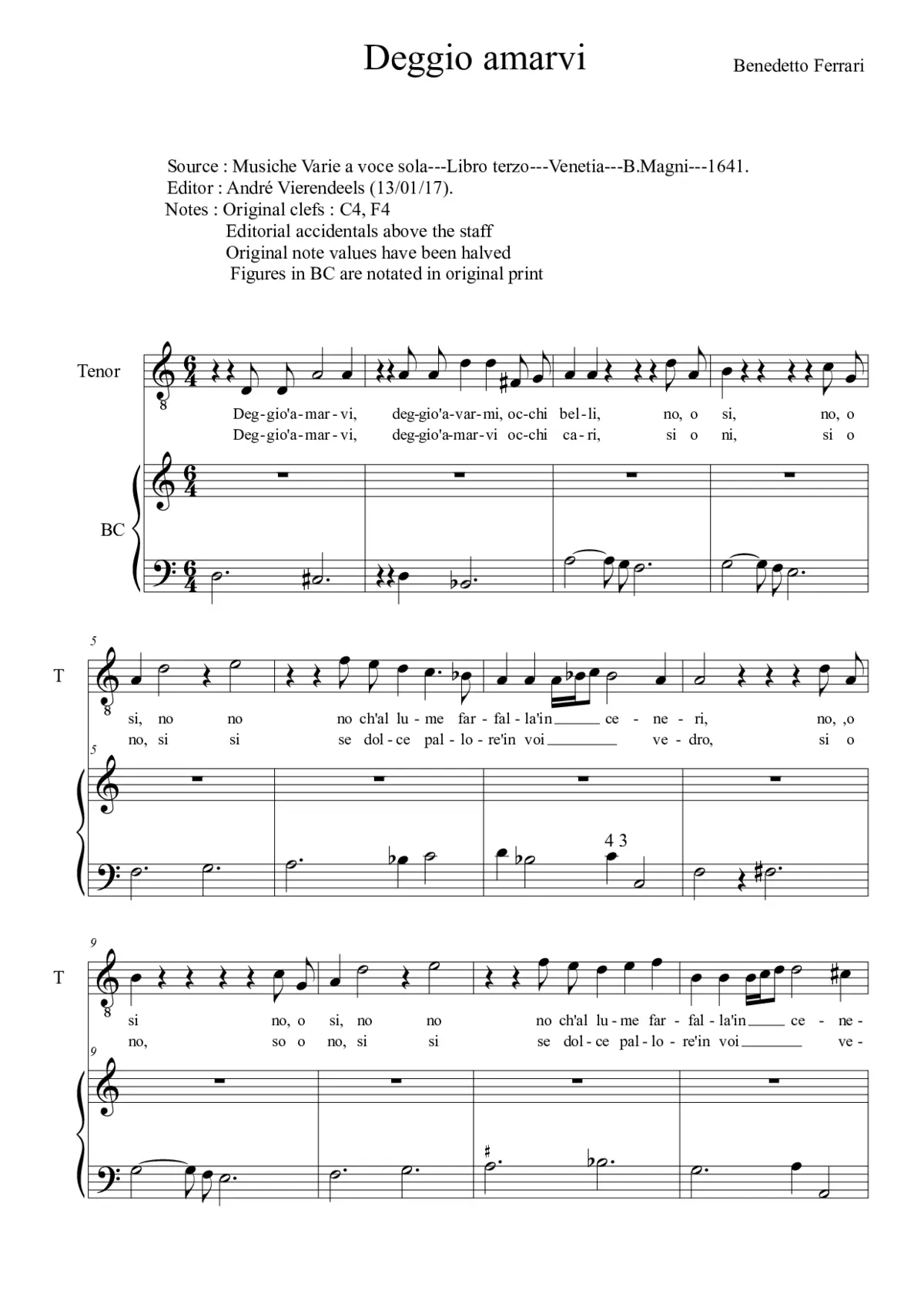 Deggio amarvi - Page 1