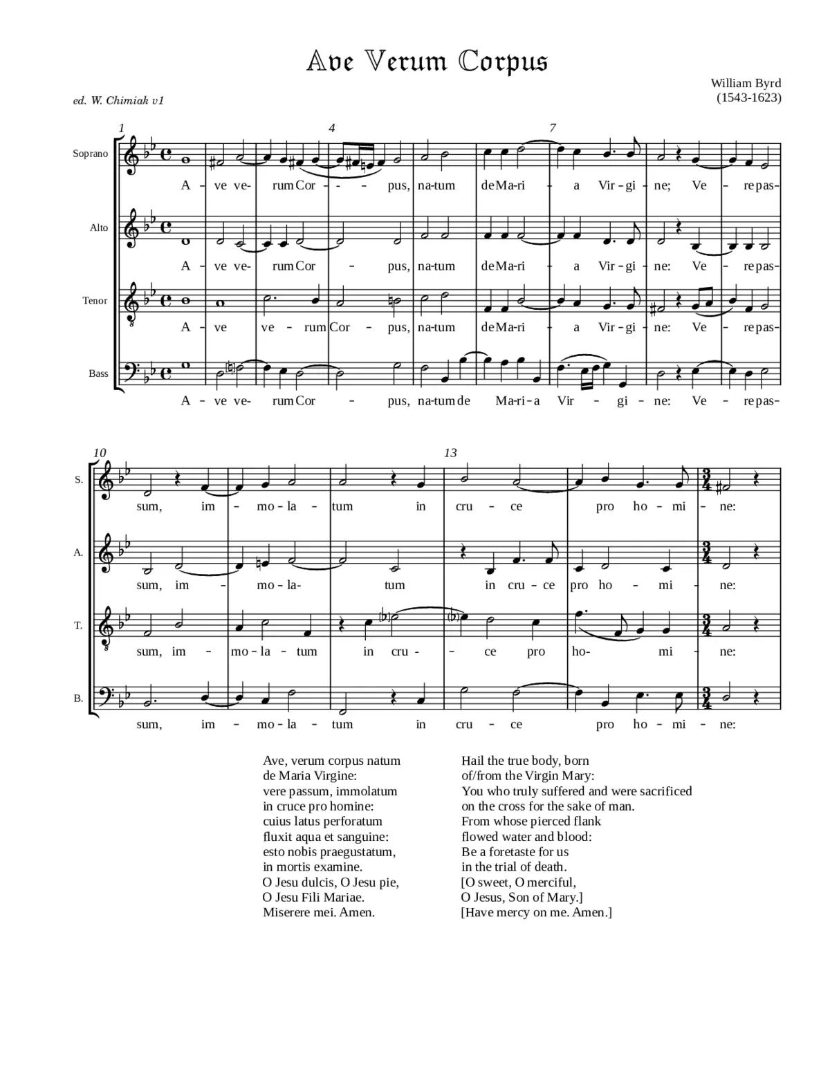 Ave verum corpus - Page 1