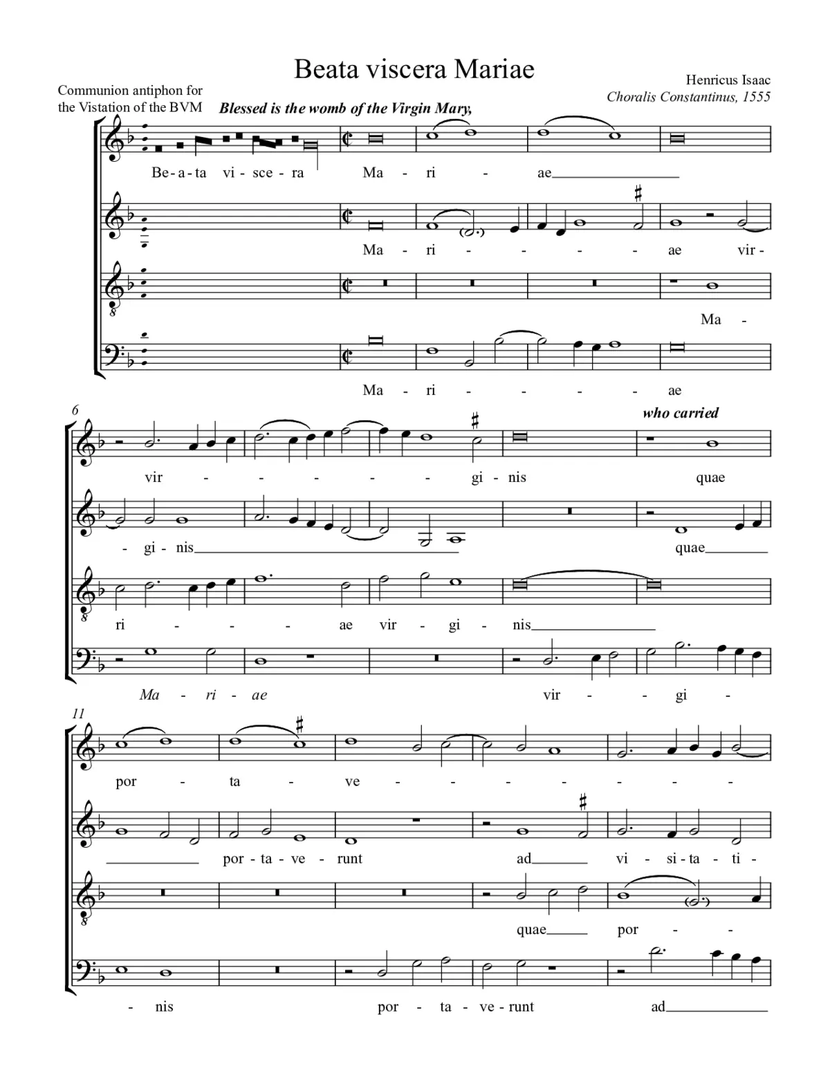 Beata viscera (Visitatio) - Page 1