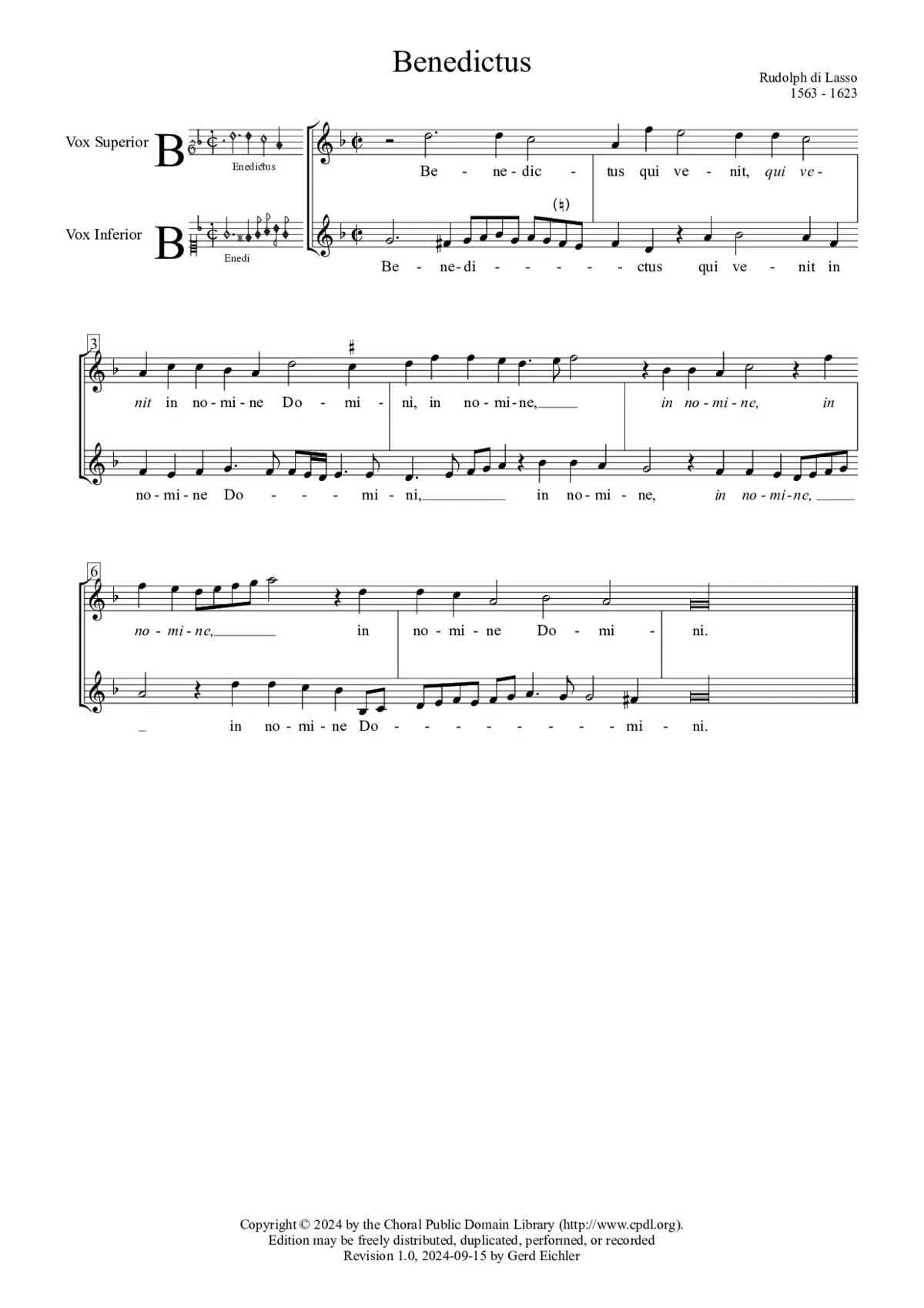 Benedictus - Page 1