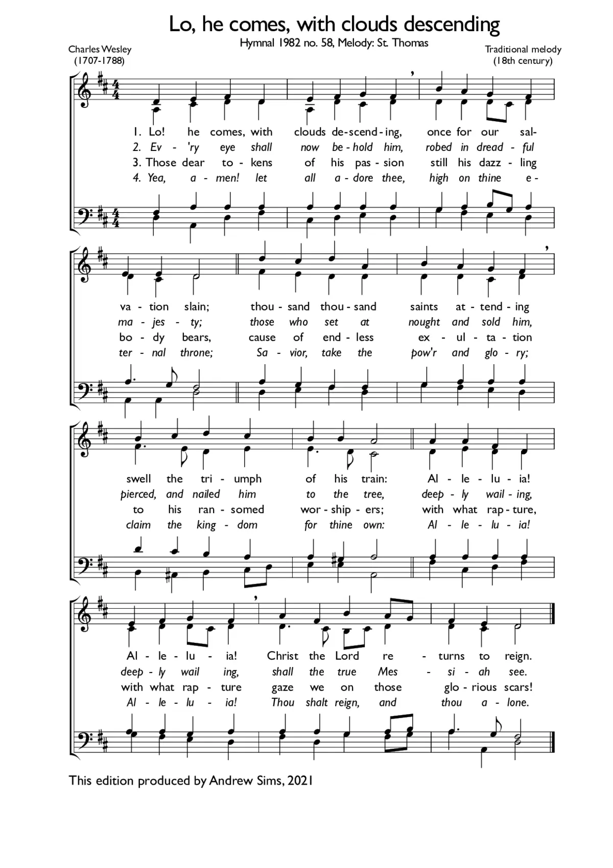 Lo, he comes with clouds descending - Page 1